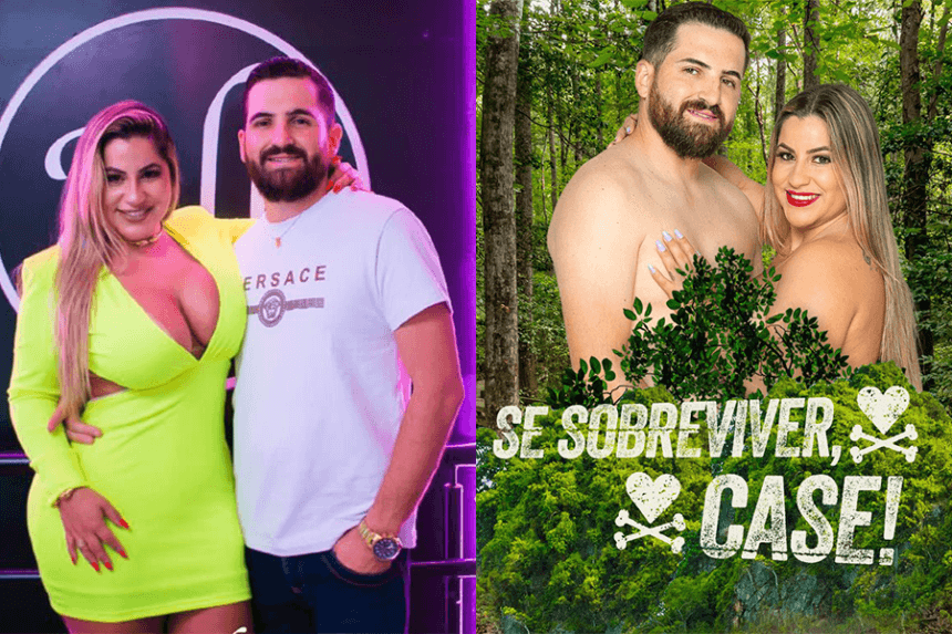 Miss Bumbum Juli Figueiró e o namorado desafiam a sobrevivência em reality show: “Pelada o dia todo”