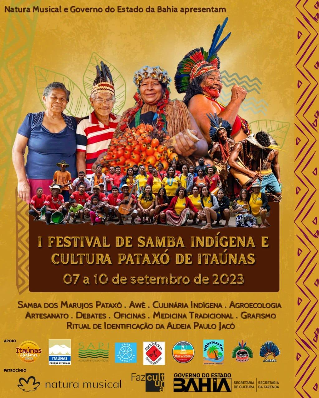 Festival Itinerante de Samba indígena e Cultura Pataxó acontece neste feriadão em Itaúnas