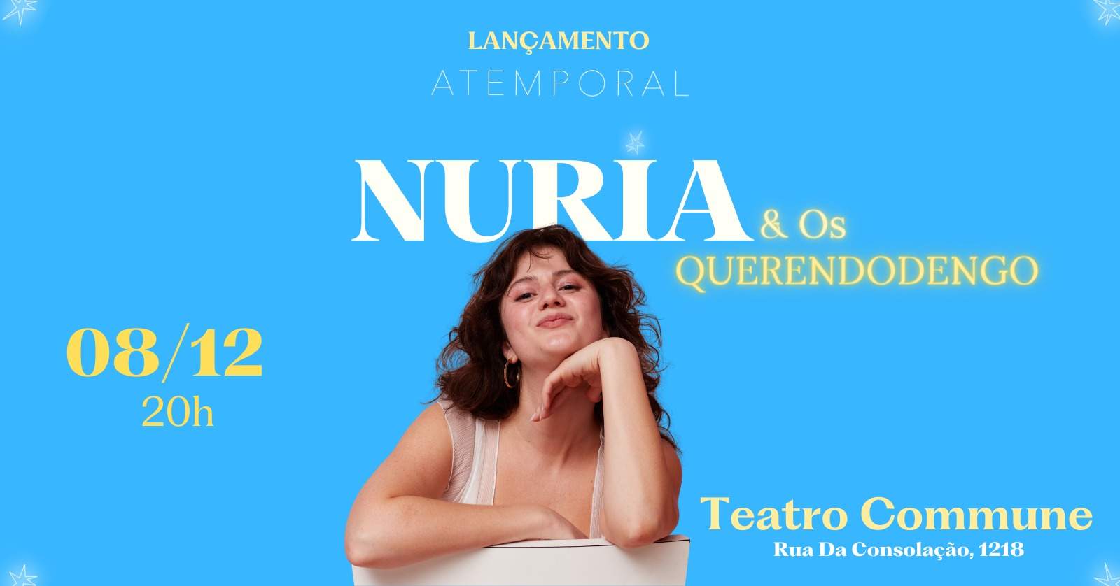 Nuria & Os Querendodengo faz show no Teatro Commune dia 08 de dezembro