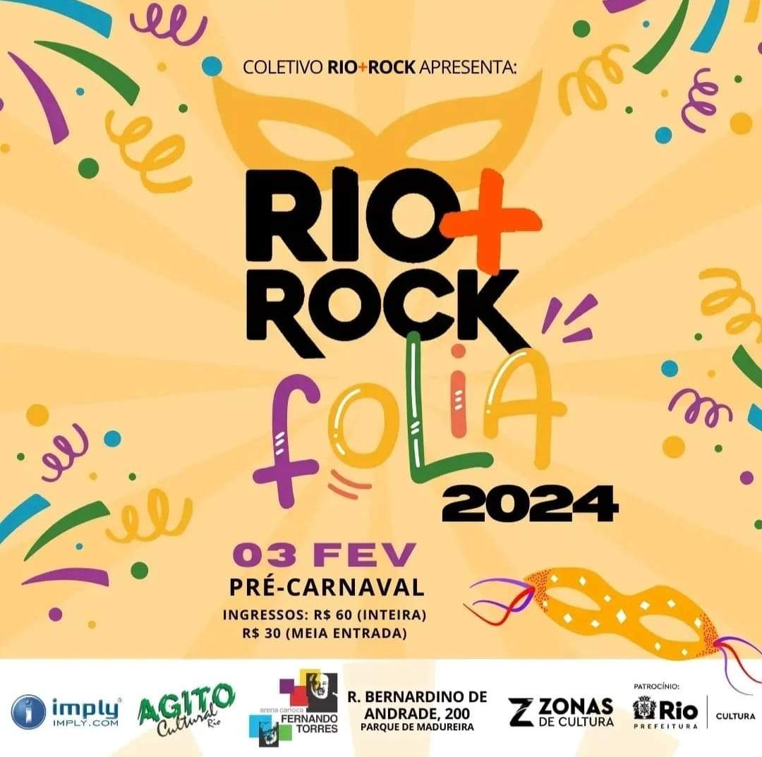 Coletivo apresenta pré-carnavalesco Rio + Rock Folia 2024, com a participação das bandas Lu & Bloco Cru e Dinossauros Nacionais