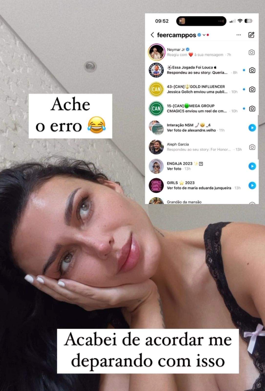Neymar reage a mensagem de sua ex Fernanda Campos; influencer expõe print e solta: “quer remember?”