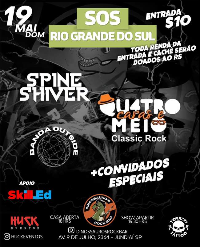 S.O.S RS: Spine Shiver anuncia shows beneficentes em apoio ao Rio Grande do Sul