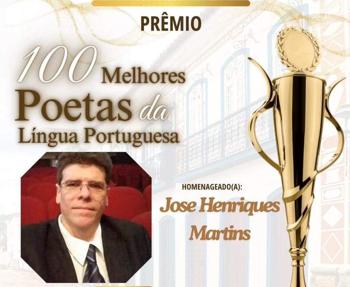 Escritor J.H. Martins recebe o prêmio ‘100 Melhores Poetas da Língua Portuguesa’ em Lisboa