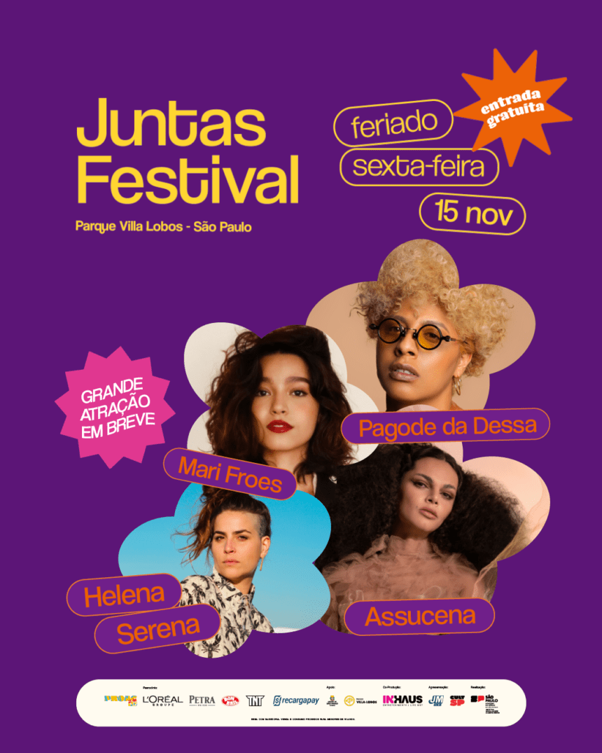 Terceira edição do Juntas Festival acontece no Parque Villa Lobos no dia 15 de novembro