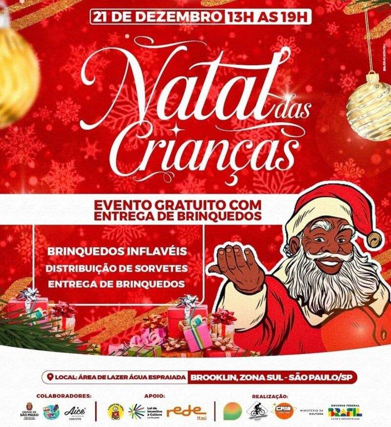 Instituto Cria Conexões realiza festa de Natal para crianças da zona sul de São Paulo