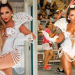 Rainha da Rosas de Ouro, Ana Beatriz Godoi usa look de 4 mil cristais inspirado em ‘cassino’ para ensaio pré-Carnaval