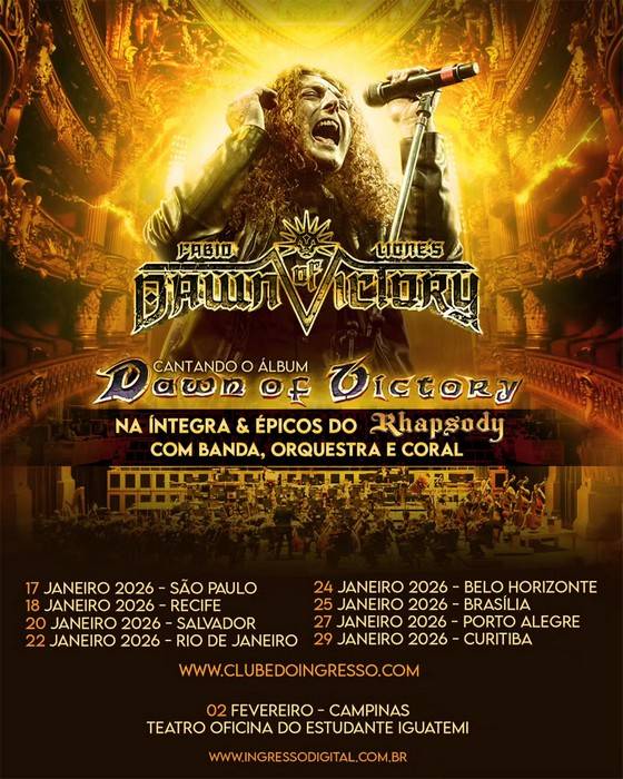 Fabio Lione retorna ao Brasil com espetáculo sinfônico dedicado ao clássico Dawn of Victory