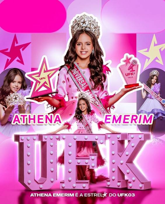 Athena Emerim, é a nova estrela do Universal Fashion Kids