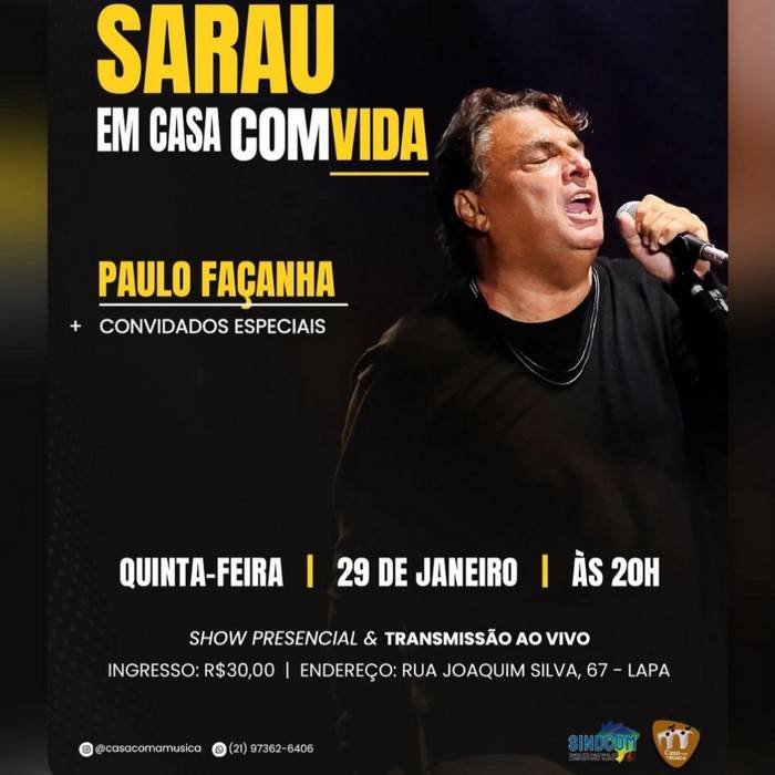Paulo Façanha chega com música no Sarau em Casa
