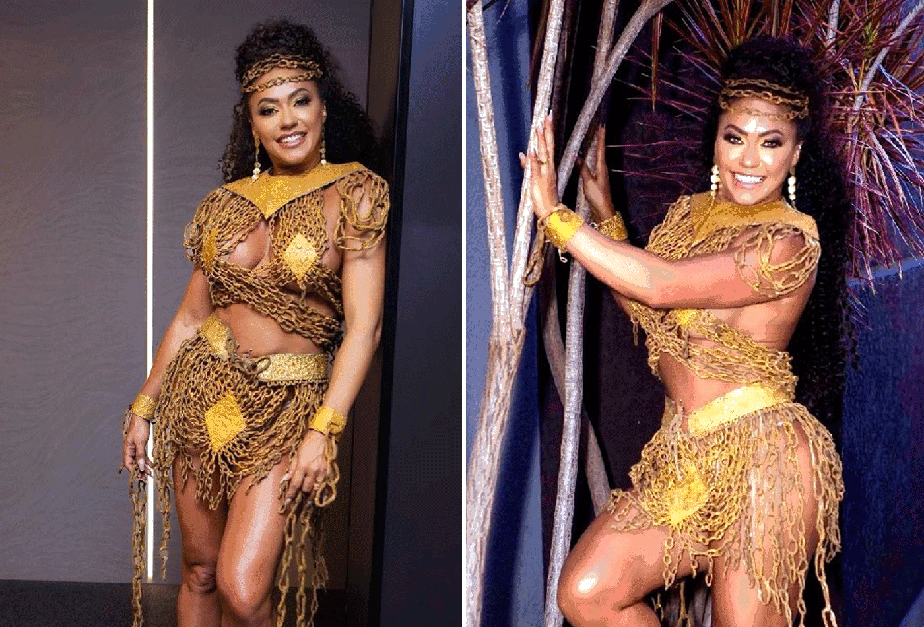 Adriana Santos: A Musa da Mocidade Unida da Mooca em ensaio conceitual com látex e barbante