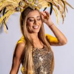 Musa da Rosas de Ouro, Ana Paula Diniz, desfila como “Sacerdotisa de Atlântida” no Carnaval de São Paulo