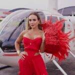 Carnaval em alta velocidade: Rainha de Bateria Francine Carvalho recorre a helicóptero para cumprir agenda