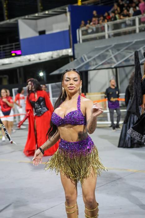 Carnaval 2026: Gabi Fatalle desfila de topless após acidente com roupa em ensaio