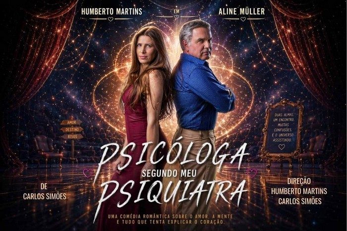 “Psicóloga Segundo Meu Psiquiatra” chega aos palcos em junho com Humberto Martins e Aline Müller