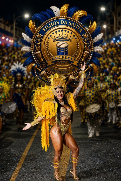 Luh Macedo é coroada Rainha de Bateria da Filhos da Santa para o Carnaval 2027